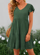 Summer Casual Cap Sleeve V Neck Tiered Ruffle Swing A Line Dresses