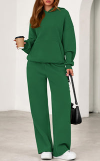 PRETTYGARDEN Women's 2 Piece Outfits Fall Sweatsuits Oversized Hoodies Wide Leg Sweatpants Tracksuits Lounge Matching Sets PRETTYGARDEN