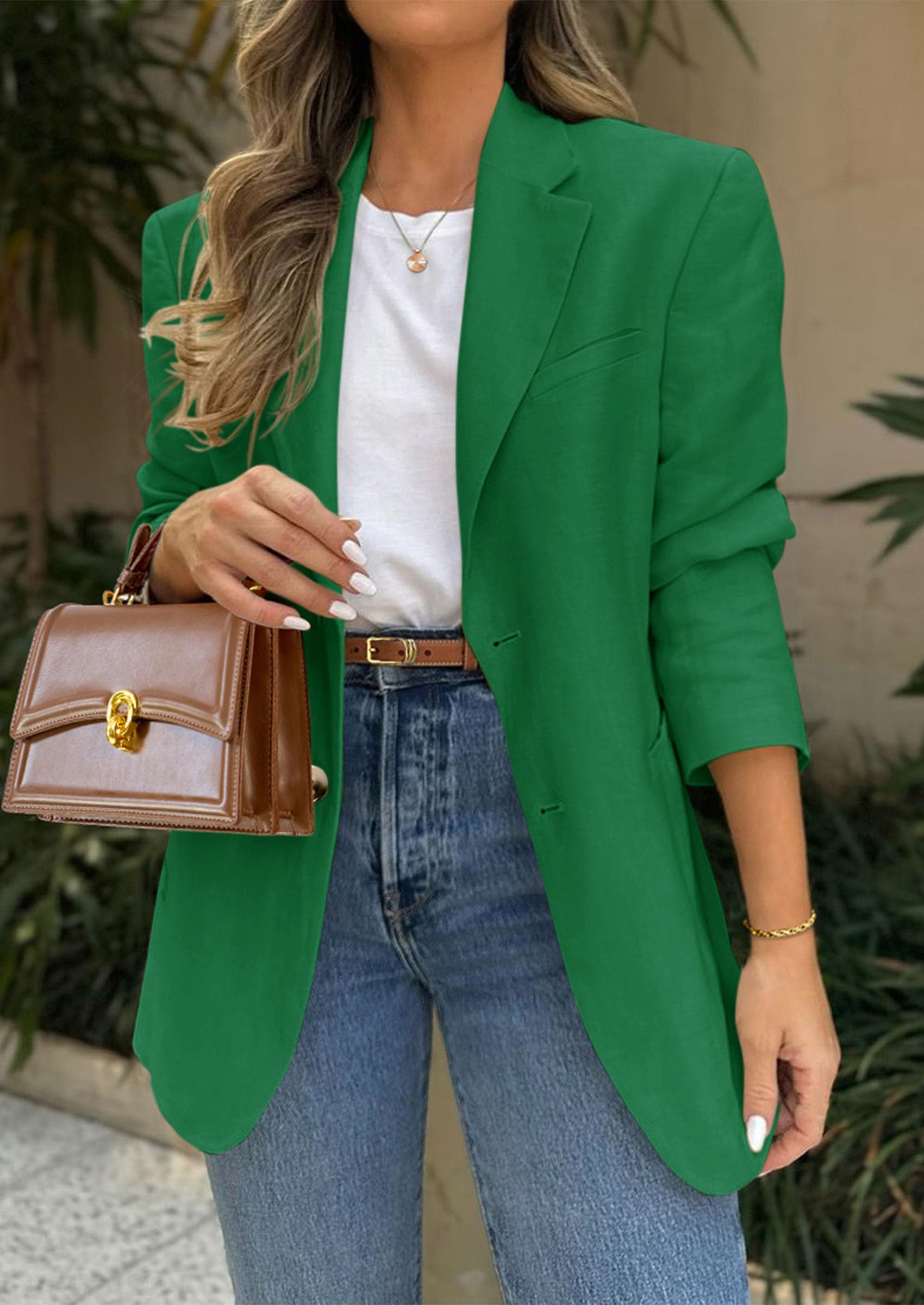 PRETTYGARDEN Blazers for Women Business Casual Long Sleeve Lapel Open Front Suit Jacket Work Blazer with Pockets