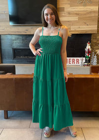 PRETTYGARDEN Women's Summer Maxi Dress Casual Boho Sleeveless Spaghetti Strap Smocked Tiered Long Beach Sundresses PRETTYGARDEN