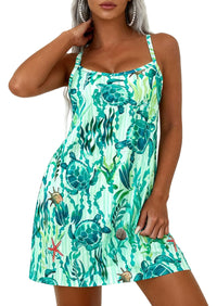 PRETTYGARDEN Women's Summer Dresses Casual Print Spaghetti Strap Sleeveless Sundress Beach Vacation Cover Ups PRETTYGARDEN