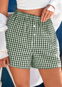 Womens Boxer Shorts 2025 Summer Casual Lounge Sleep Gingham Pajama Y2K Plaid Short Pants with Pockets