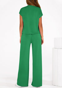 PRETTYGARDEN Womens 2 Piece Outfits Casual Cap Sleeve Lounge Set Summer Tracksuits Matching Sets Beach Fashion Travel Clothes PRETTYGARDEN