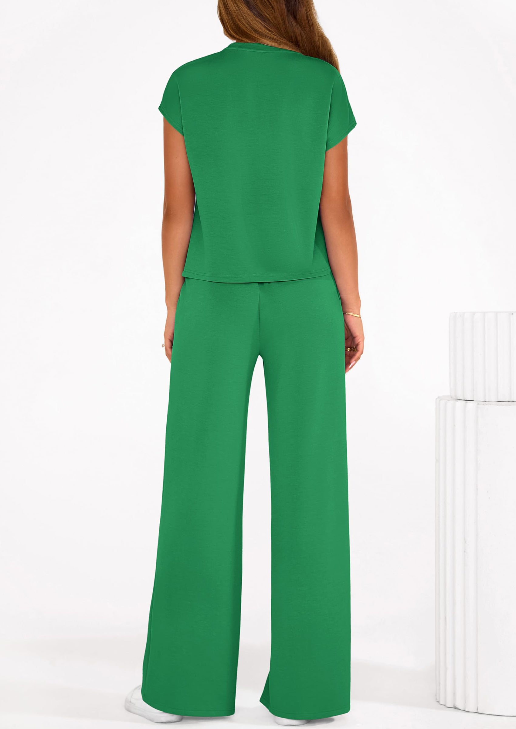 PRETTYGARDEN Womens 2 Piece Outfits Casual Cap Sleeve Lounge Set Summer Tracksuits Matching Sets Beach Fashion Travel Clothes PRETTYGARDEN