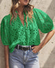 Hollow Out Lace Embroidered Blouse