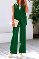 Sleeveless Suit Vest And Wide Leg Pants Business Casual Blazer Set