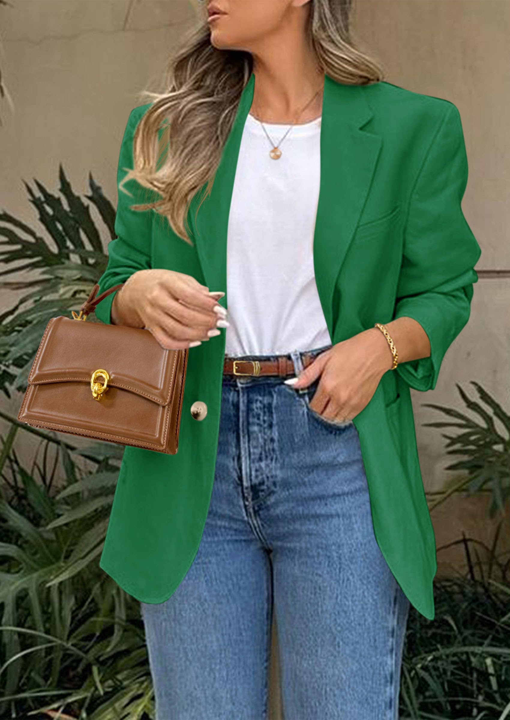 PRETTYGARDEN Blazers for Women Business Casual Long Sleeve Lapel Open Front Suit Jacket Work Blazer with Pockets