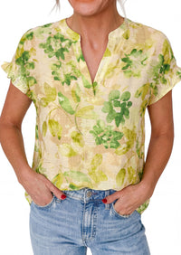 PRETTYGARDEN Womens Floral Print Short Sleeve Summer Tops Trendy V Neck Loose Boho Shirts Casual Work Blouses PRETTYGARDEN