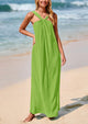 Womens 2025 Casual Long Summer Dresses Sleeveless Strappy Loose Flowy Beach Vacation Maxi Dress with Pockets