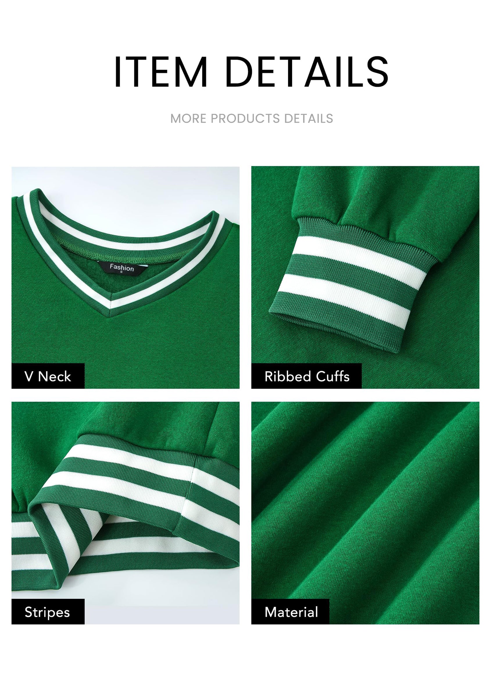 PRETTYGARDEN Women's Oversized Sweatshirts Casual Long Sleeve Stripes Knit V Neck Pullover Top Fall Teens Preppy Clothes