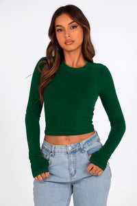 Long Sleeve Crop Tops Y2K Fashion Clothes Basic Slim Fit Tee Shirts Blouse