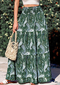 PRETTYGARDEN Floral Summer Boho Maxi Skirts for Women Smocked Elastic Waist Pleated Tiered Vacation Flowy Long Skirt PRETTYGARDEN