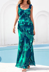 PRETTYGARDEN Women's Summer Spaghetti Strap Maxi Dress Sleeveless Side Slit Mesh Cocktail Dresses Beach Vacation Sundress PRETTYGARDEN