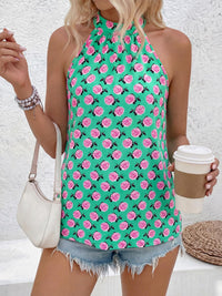 PRETTYGARDEN Halter Tops for Women Summer High Neck Boho Tank Top Sleeveless Beach Vacation Clothes Casual Blouse Shirts PRETTYGARDEN