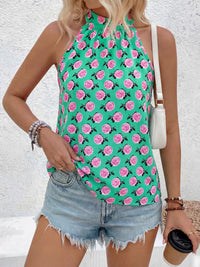 PRETTYGARDEN Halter Tops for Women Summer High Neck Boho Tank Top Sleeveless Beach Vacation Clothes Casual Blouse Shirts PRETTYGARDEN