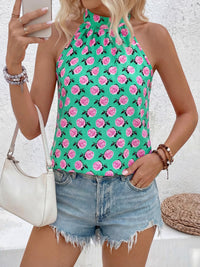 PRETTYGARDEN Halter Tops for Women Summer High Neck Boho Tank Top Sleeveless Beach Vacation Clothes Casual Blouse Shirts PRETTYGARDEN