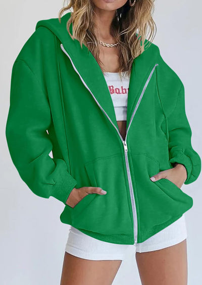 PRETTYGARDEN Women's Zip Up Y2K Hoodies Casual Long Sleeve Sweatshirts Fall Spring Track Jackets with Pockets