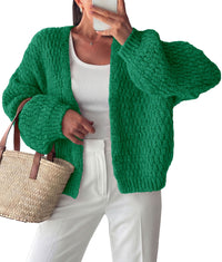 PRETTYGARDEN Women's Fall Cardigan Open Front Chunky Sweaters | Cozy Stretchy Knitwear, Long Sleeve Drop Shoulder, Loose Fit Crochet Jacket, Trendy Holiday Outfits, Warm Winter Clothing