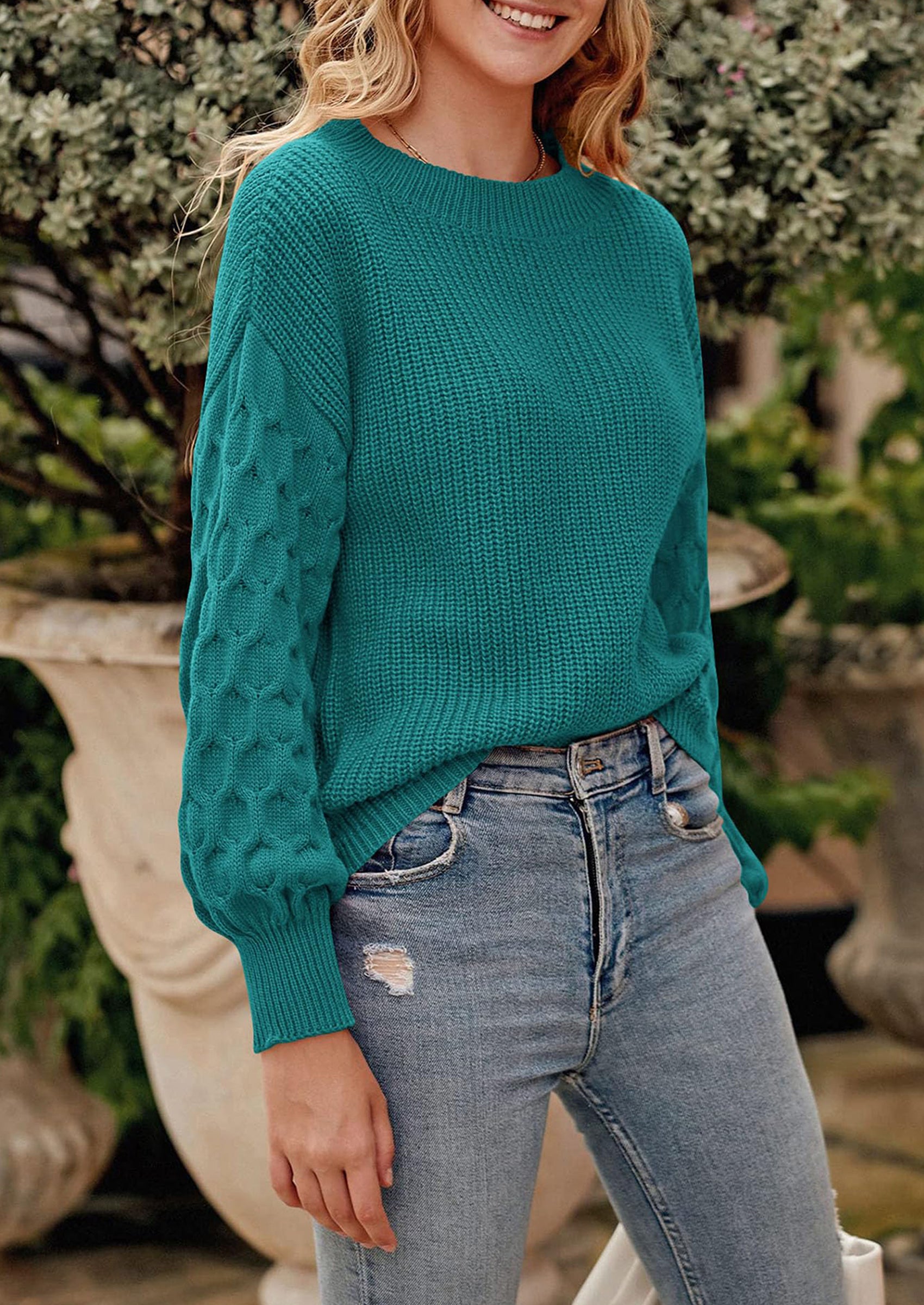 PRETTYGARDEN Women's Fall Pullover Sweater Casual Long Sleeve Loose Chunky Knit Tops Blouse Winter Fashion Clothing