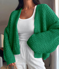 PRETTYGARDEN Women's Fall Cardigan Open Front Chunky Sweaters | Cozy Stretchy Knitwear, Long Sleeve Drop Shoulder, Loose Fit Crochet Jacket, Trendy Holiday Outfits, Warm Winter Clothing