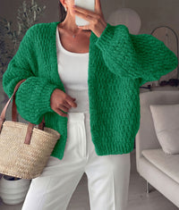PRETTYGARDEN Women's Fall Cardigan Open Front Chunky Sweaters | Cozy Stretchy Knitwear, Long Sleeve Drop Shoulder, Loose Fit Crochet Jacket, Trendy Holiday Outfits, Warm Winter Clothing