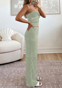 PRETTYGARDEN Summer Sets Women 2 Piece Outfits Matching Striped Loungewear Spring Airport Travel Beach Vacation Clothes PRETTYGARDEN