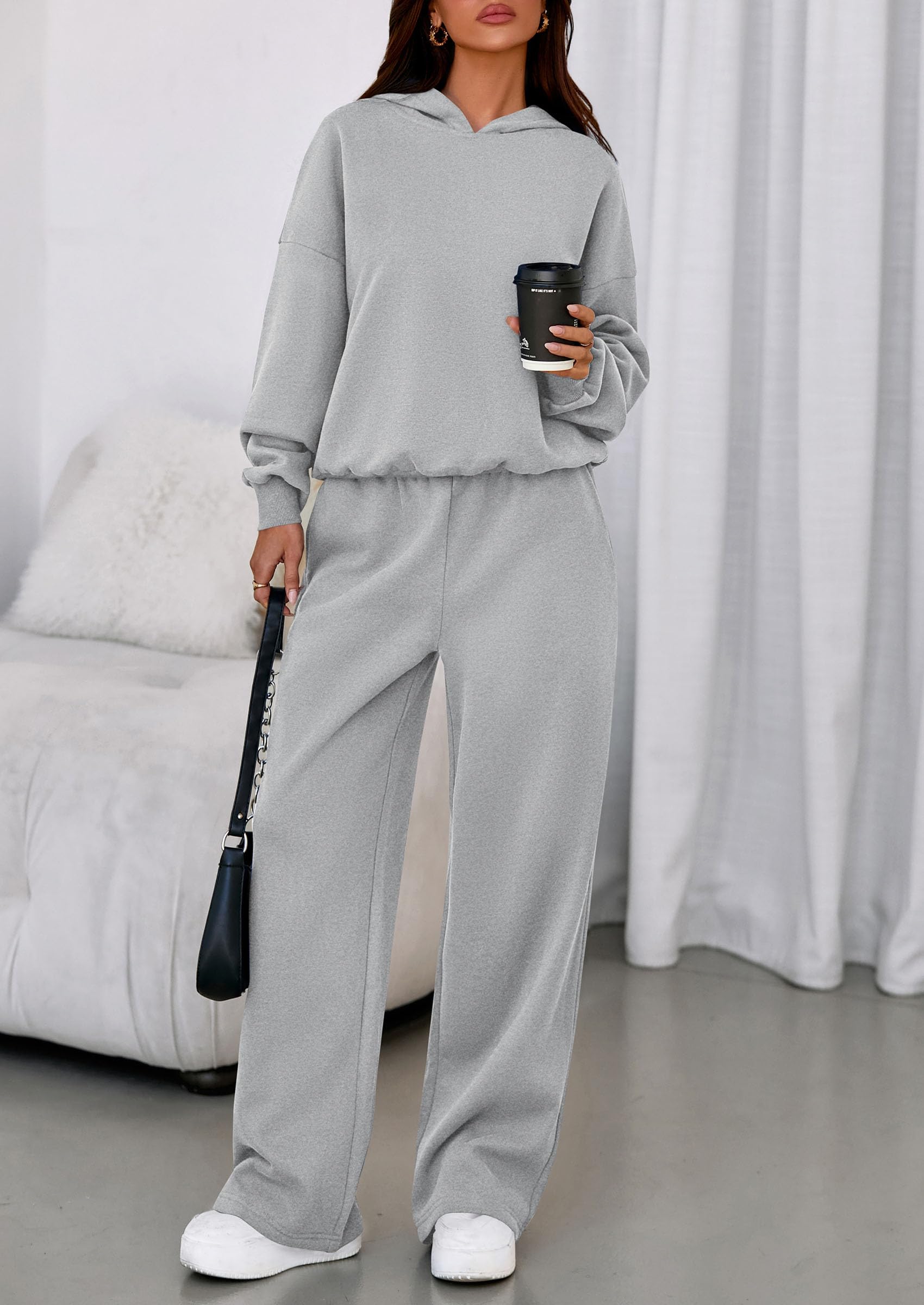 PRETTYGARDEN Womens Sweatsuits 2 Piece Set Casual Winter Long Sleeve Hoodie Loose Wide Leg Sweatpants Fall Tracksuit PRETTYGARDEN