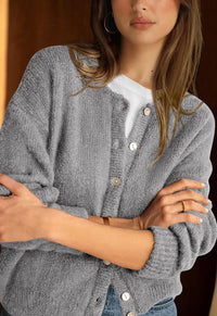 PRETTYGARDEN Long Sleeve Crewneck Button Down Womens Sweaters Fall Open Front Chunky Cardigan Sweaters for Women PRETTYGARDEN