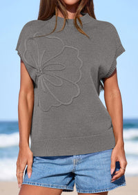 PRETTYGARDEN Women's Spring Sweater Vest Trendy Flower Knit Short Sleeve Cute Pullover Tank Tops Summer Fashion Clothing PRETTYGARDEN