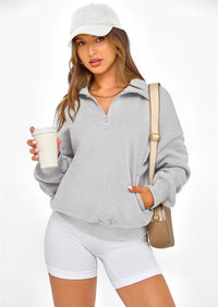 PRETTYGARDEN Womens Half Zip Oversized Sweatshirts Fleece Hoodies Trendy Long Sleeve Pullover Tops Y2k Spring Outfits