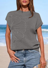 PRETTYGARDEN Women's Spring Sweater Vest Trendy Flower Knit Short Sleeve Cute Pullover Tank Tops Summer Fashion Clothing PRETTYGARDEN