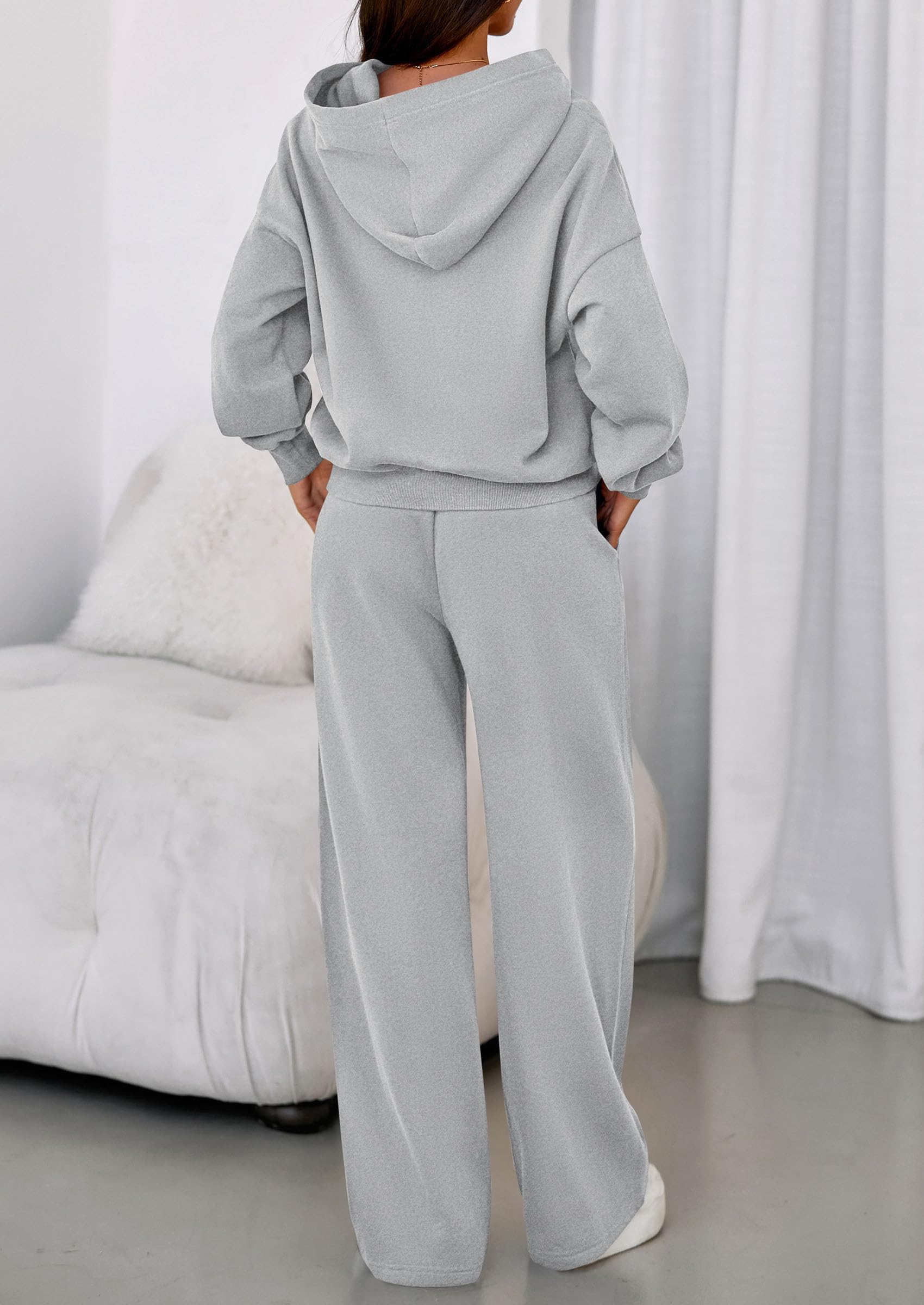 PRETTYGARDEN Womens Sweatsuits 2 Piece Set Casual Winter Long Sleeve Hoodie Loose Wide Leg Sweatpants Fall Tracksuit PRETTYGARDEN