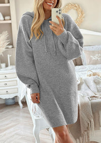 Womens Knit Pullover Sweaters 2024 Fall Fashion Clothes Long Sleeve Winter Hoodie Sweater Dress