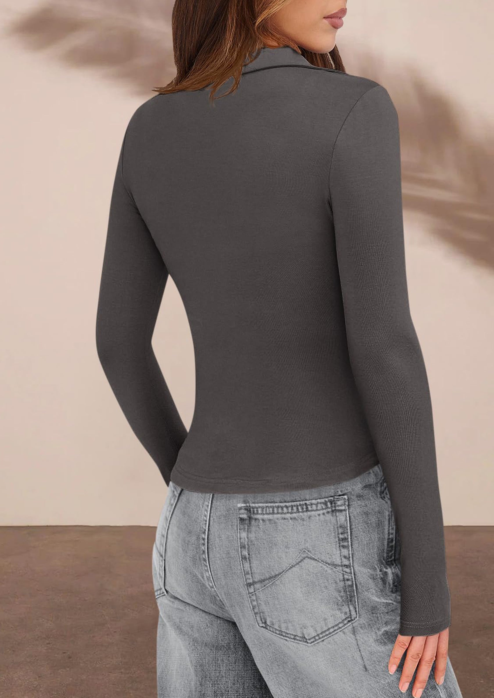 PRETTYGARDEN Womens Button Down Shirts V Neck Collared Ruched Slim Fit Long Sleeve Shirt Casual Fall Fashion Ladies Tops PRETTYGARDEN