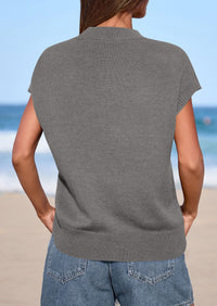 PRETTYGARDEN Women's Spring Sweater Vest Trendy Flower Knit Short Sleeve Cute Pullover Tank Tops Summer Fashion Clothing PRETTYGARDEN