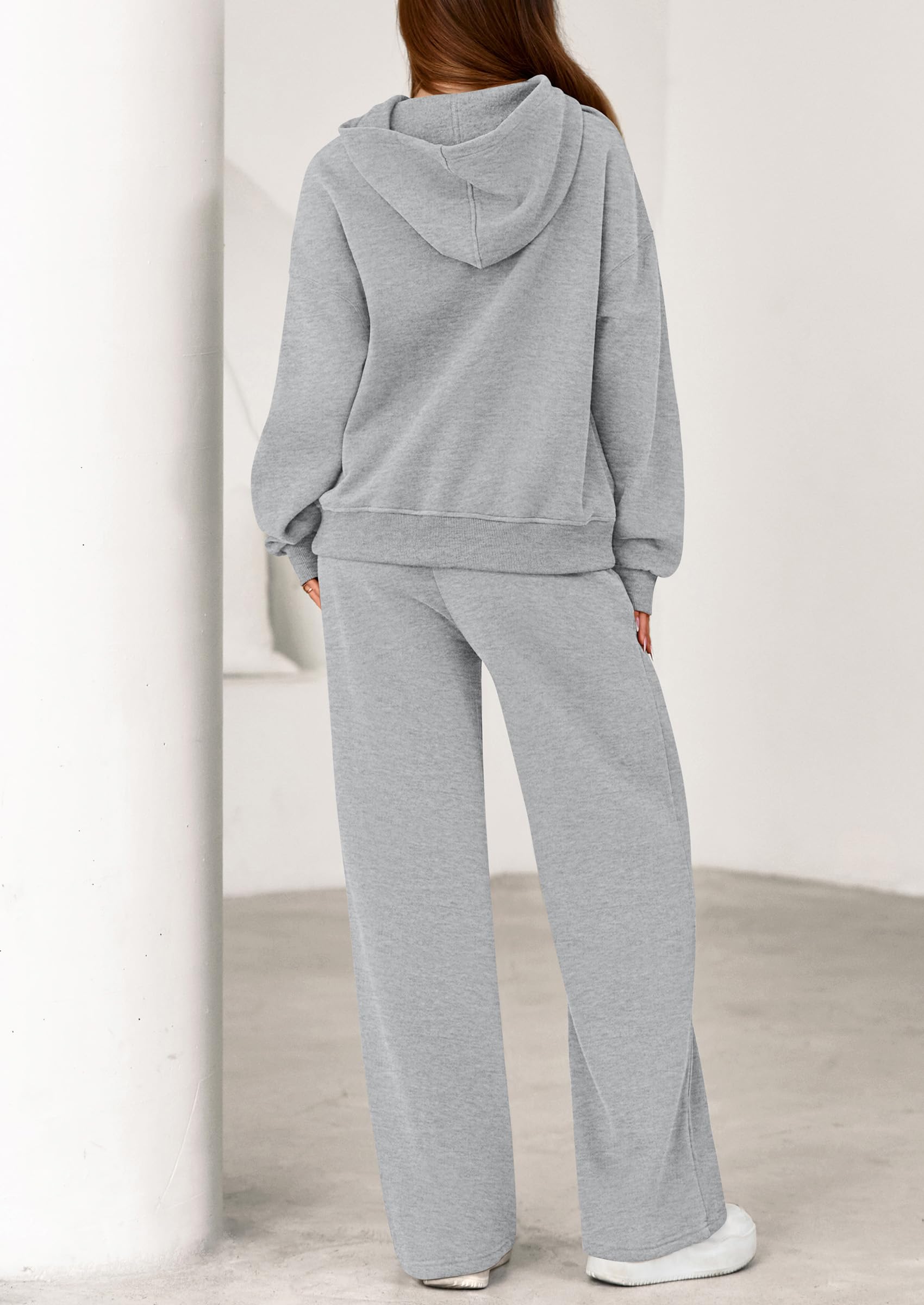 PRETTYGARDEN Women's 2 Piece Outfits Fall Sweatsuits Oversized Hoodies Wide Leg Sweatpants Tracksuits Lounge Matching Sets PRETTYGARDEN