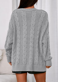 PRETTYGARDEN Women's Cable Knit Sweaters Fall Oversized Chunky Open Front Long Sleeve Cardigan Winter Coats