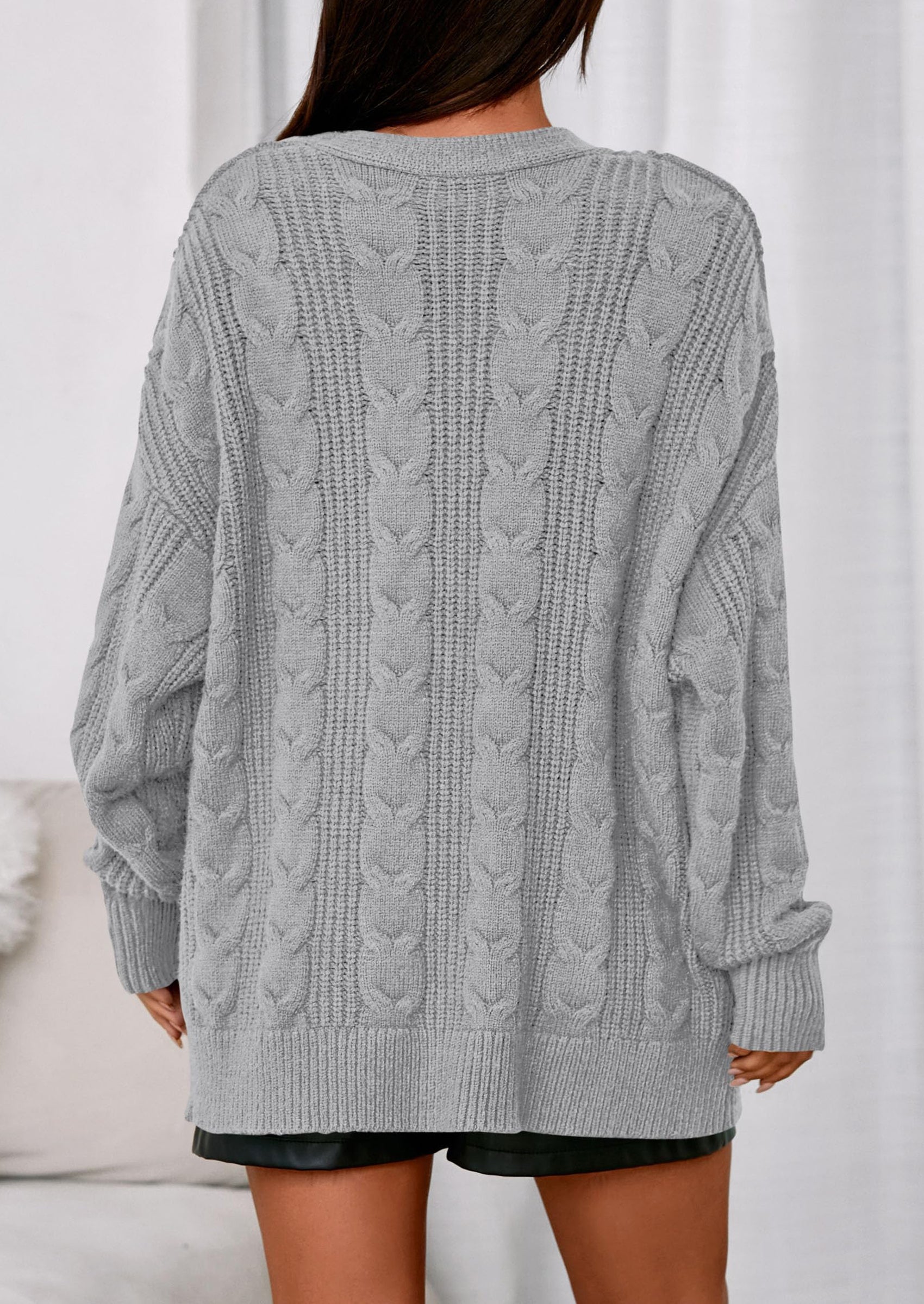 PRETTYGARDEN Women's Cable Knit Sweaters Fall Oversized Chunky Open Front Long Sleeve Cardigan Winter Coats