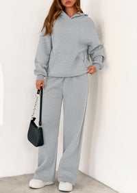 PRETTYGARDEN Women's 2 Piece Outfits Fall Sweatsuits Oversized Hoodies Wide Leg Sweatpants Tracksuits Lounge Matching Sets PRETTYGARDEN