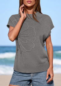 PRETTYGARDEN Women's Spring Sweater Vest Trendy Flower Knit Short Sleeve Cute Pullover Tank Tops Summer Fashion Clothing PRETTYGARDEN