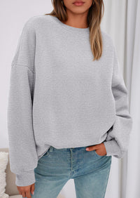 PRETTYGARDEN Sweatshirts for Women Oversized Crewneck Fleece Pullover Long Sleeve Tops Comfy Fall Winter Fashion Outfits