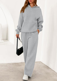 PRETTYGARDEN Women's 2 Piece Outfits Fall Sweatsuits Oversized Hoodies Wide Leg Sweatpants Tracksuits Lounge Matching Sets PRETTYGARDEN