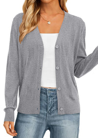 PRETTYGARDEN Women's Soft Winter Cardigan Sweaters Lightweight Knit Button Up Shrug Fall Sweater Tops PRETTYGARDEN