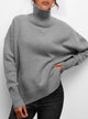 Fall Turtleneck Sweater Long Sleeve Oversized Chunky Knitted Pullover Sweaters Basic Casual Tops Blouse