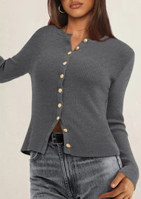 PRETTYGARDEN Womens Fall Cardigan Sweaters Lightweight Long Sleeve Button up Ribbed Knit Tops Winter Fashion Clothes