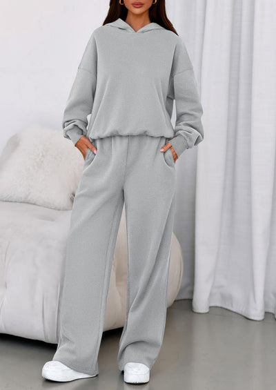 PRETTYGARDEN Womens Sweatsuits 2 Piece Set Casual Winter Long Sleeve Hoodie Loose Wide Leg Sweatpants Fall Tracksuit PRETTYGARDEN