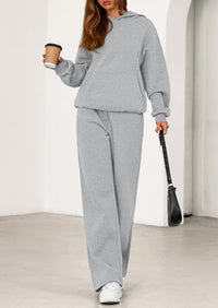 PRETTYGARDEN Women's 2 Piece Outfits Fall Sweatsuits Oversized Hoodies Wide Leg Sweatpants Tracksuits Lounge Matching Sets PRETTYGARDEN