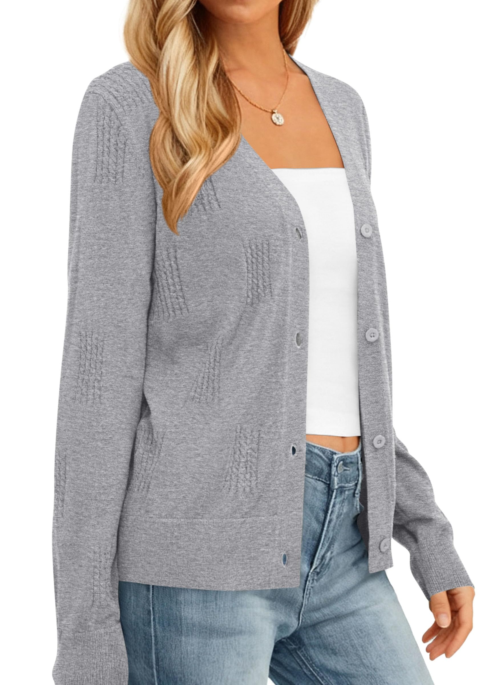 PRETTYGARDEN Women's Soft Winter Cardigan Sweaters Lightweight Knit Button Up Shrug Fall Sweater Tops PRETTYGARDEN