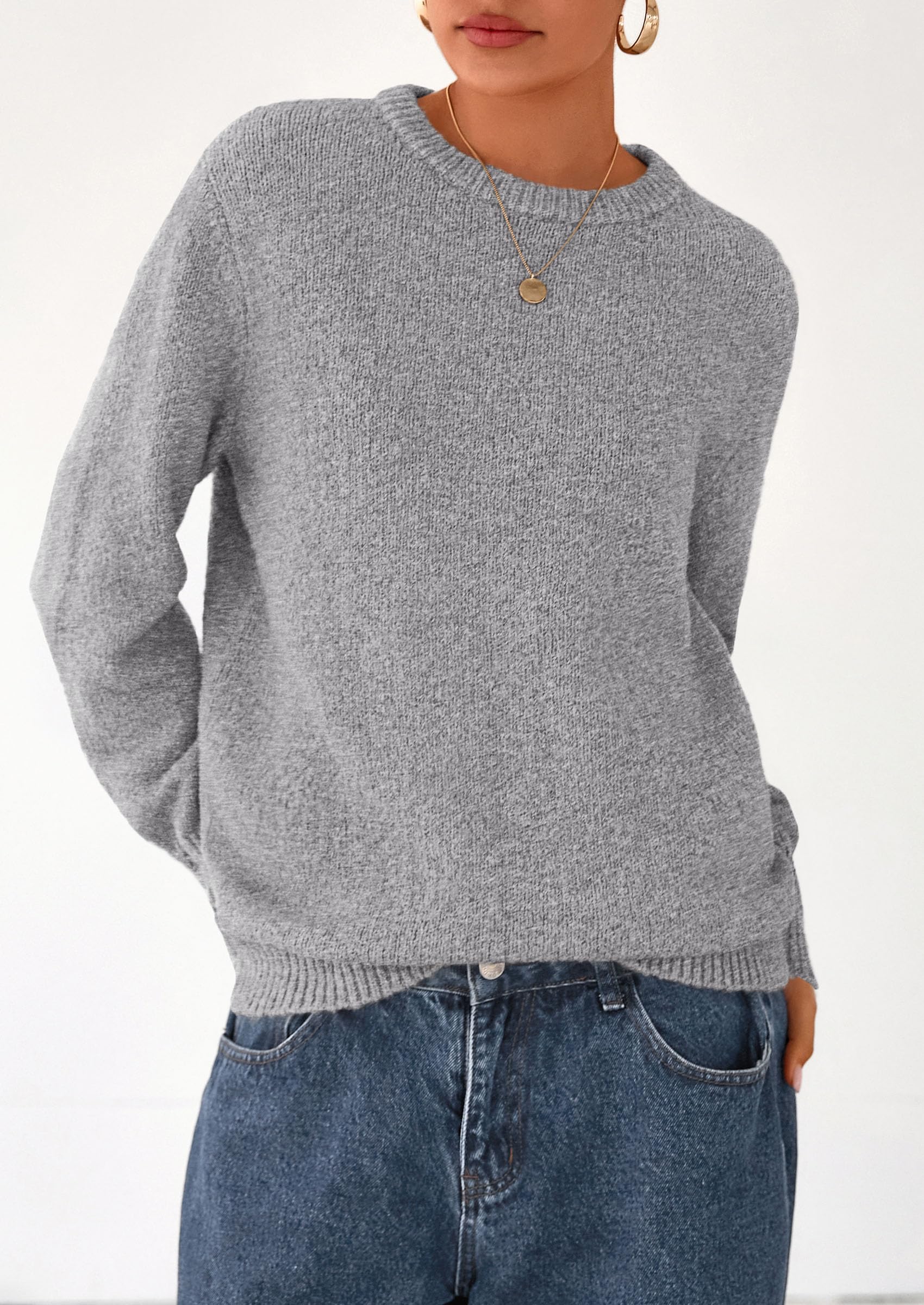 PRETTYGARDEN Womens Sweaters Fall Fashion Casual Crewneck Pullover Button Long Sleeve Cute Knit Tops Winter Clothes