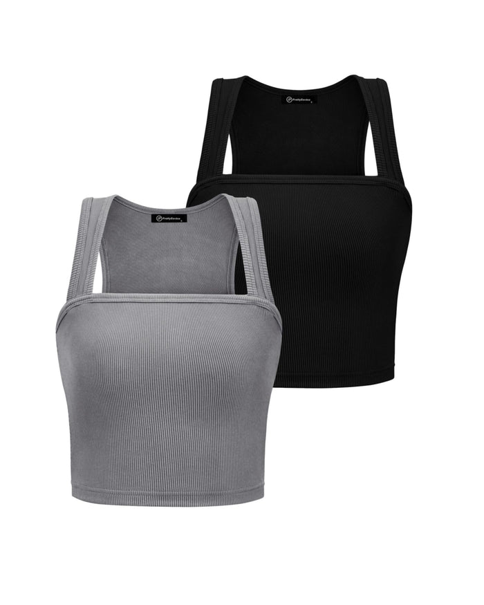 Basic Yoga Workout Crop Top 2 Pack